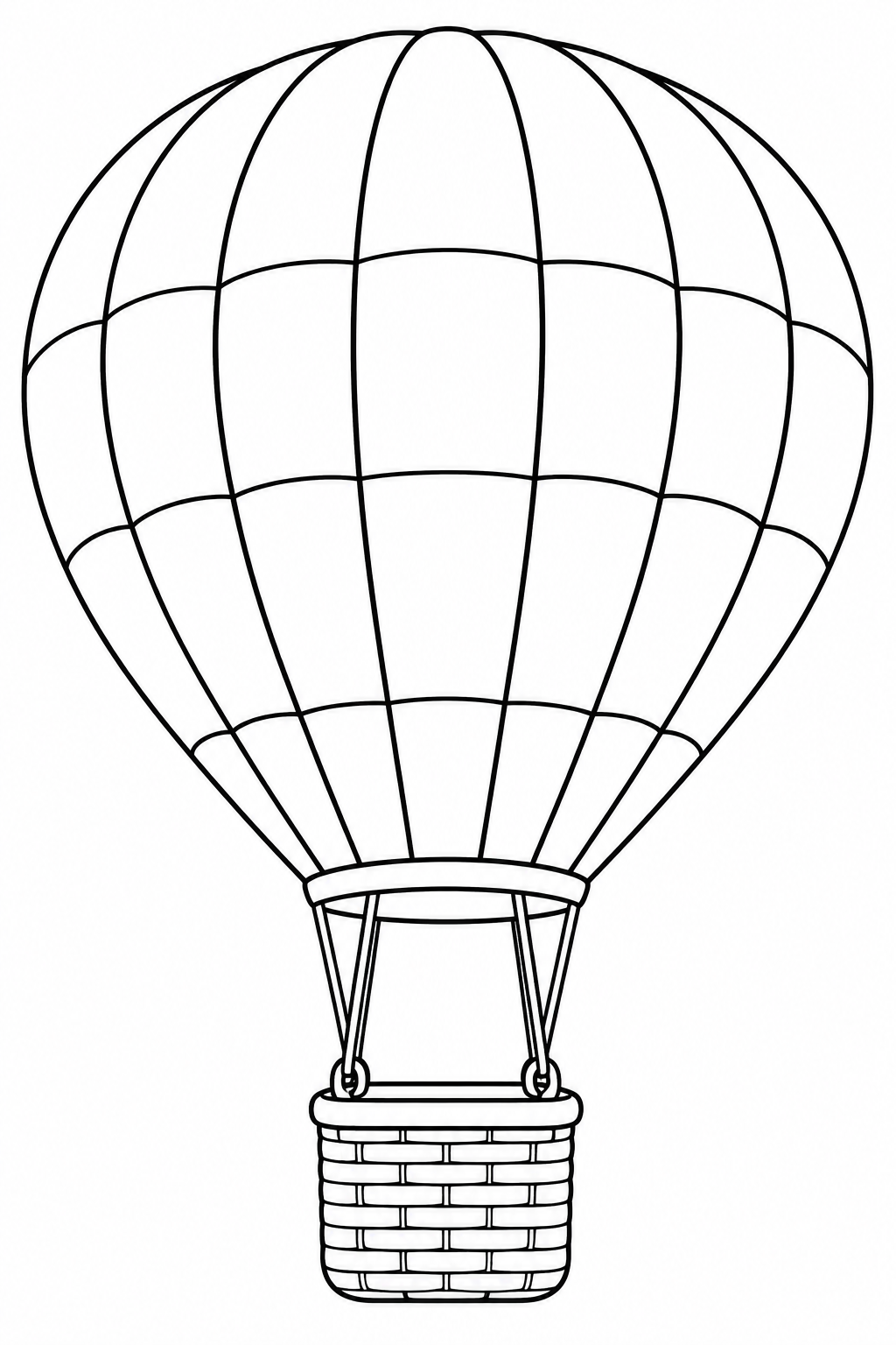 Hot air balloon — Large shapes — printable coloring page