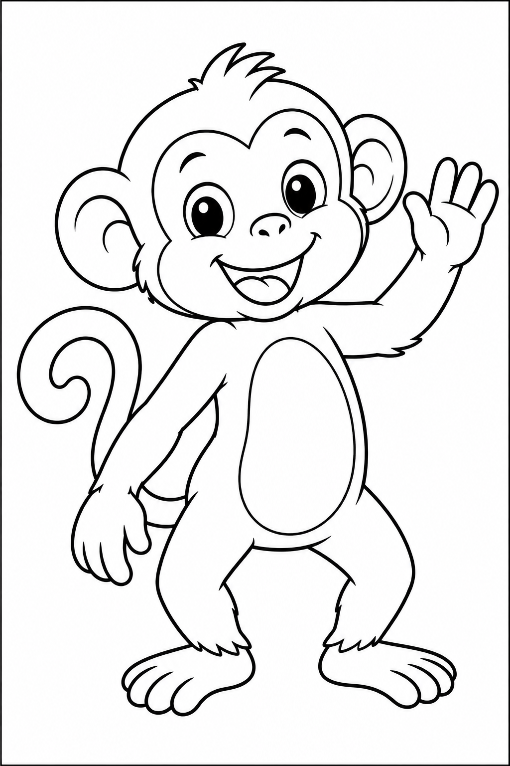 Monkey — More details — printable coloring page
