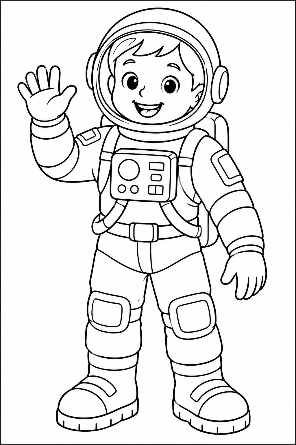 Astronaut — More details — printable coloring page