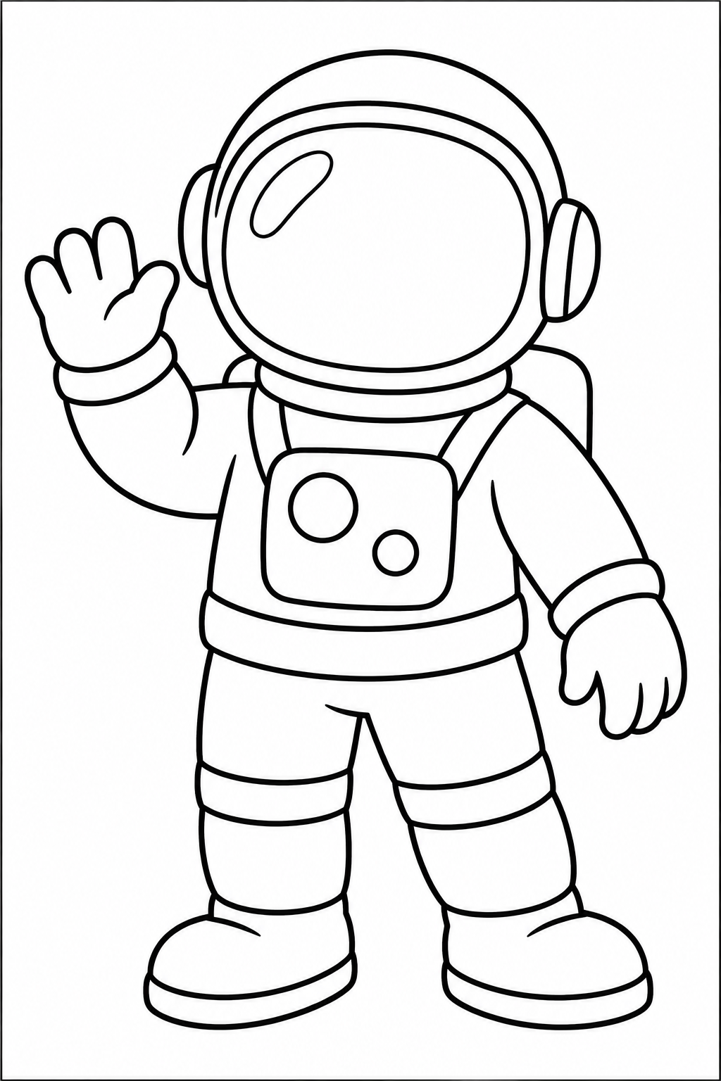 Astronaut — Large shapes — printable coloring page
