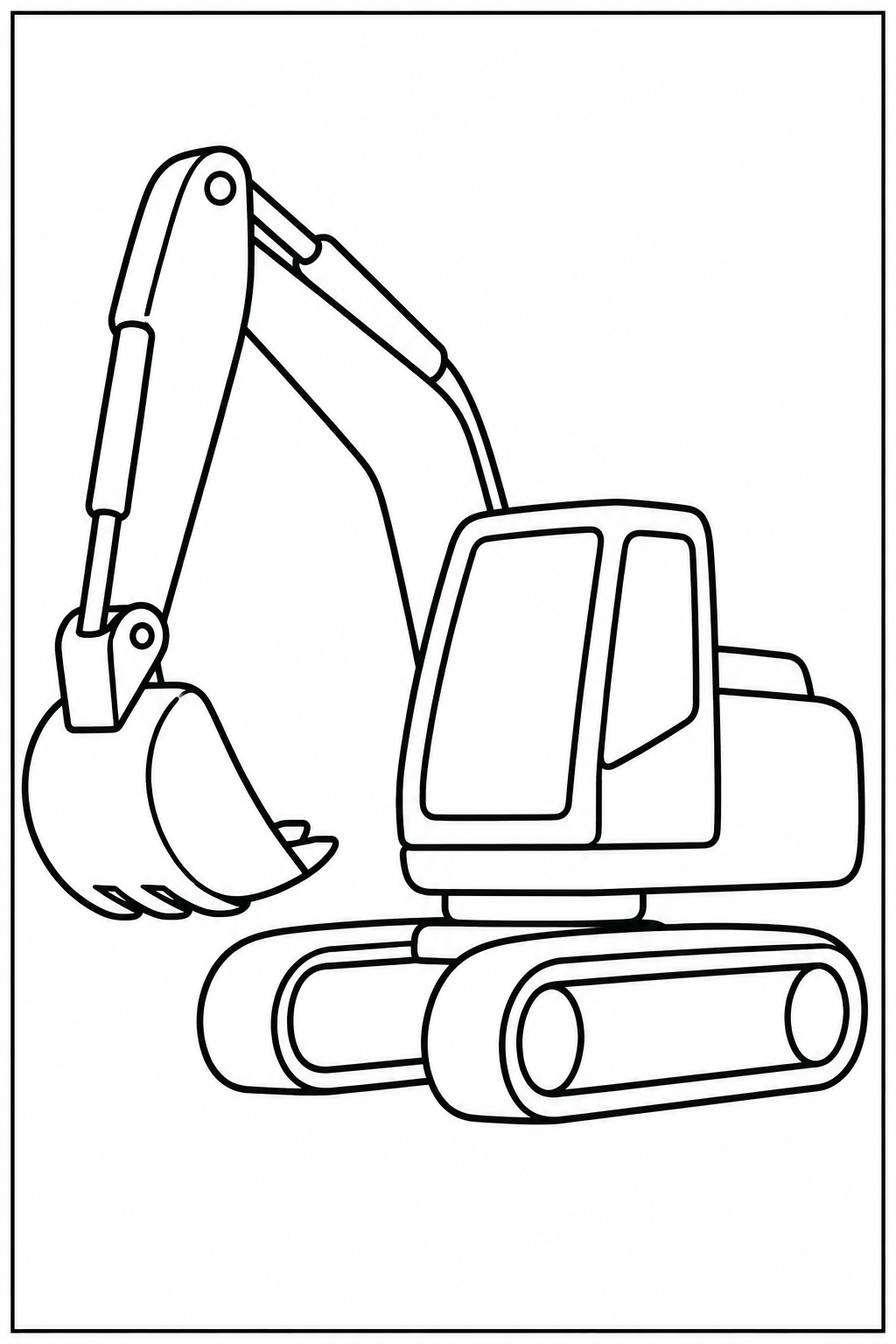 Excavator — Large shapes — printable coloring page