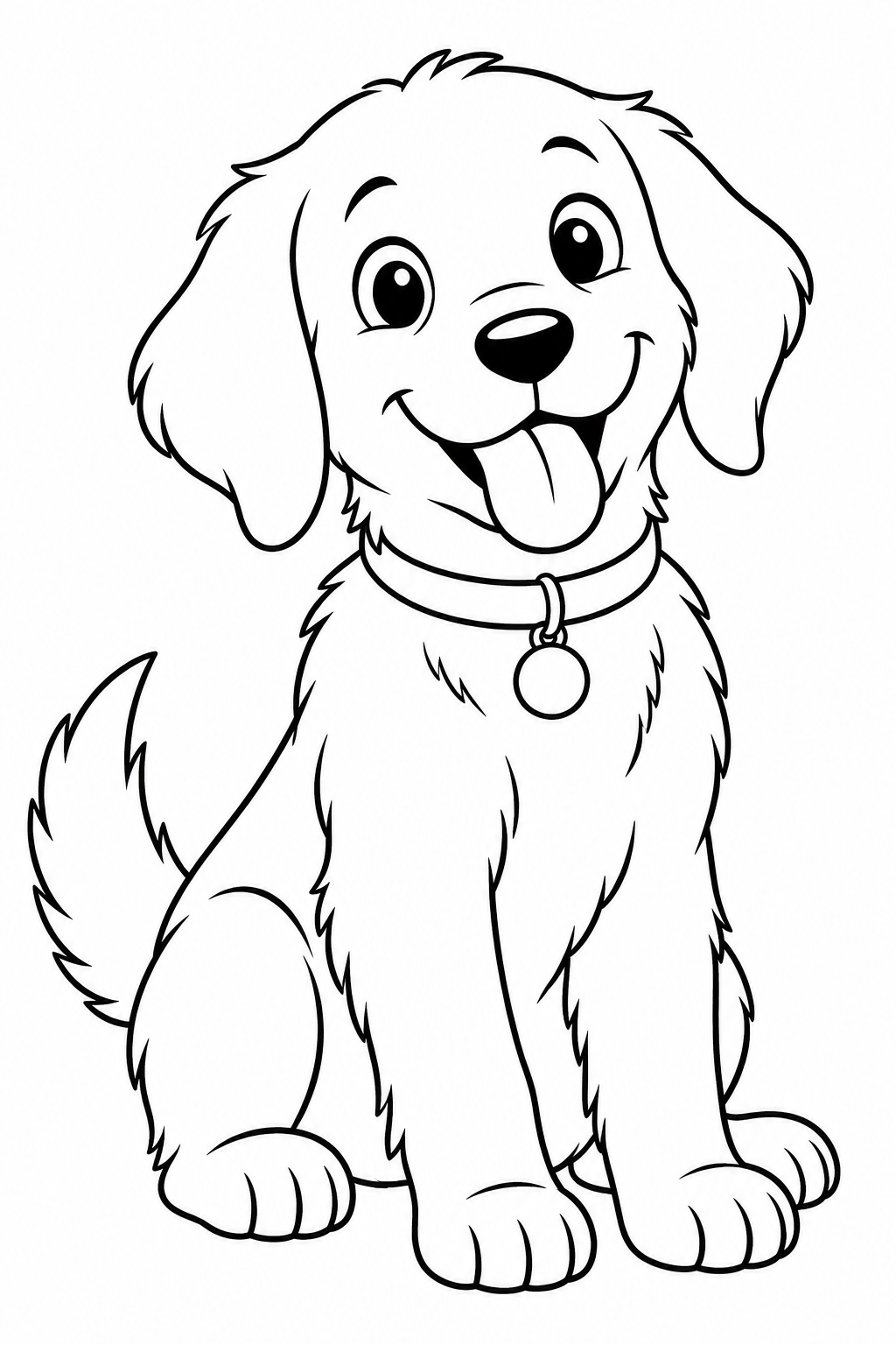 Dog — More details — printable coloring page