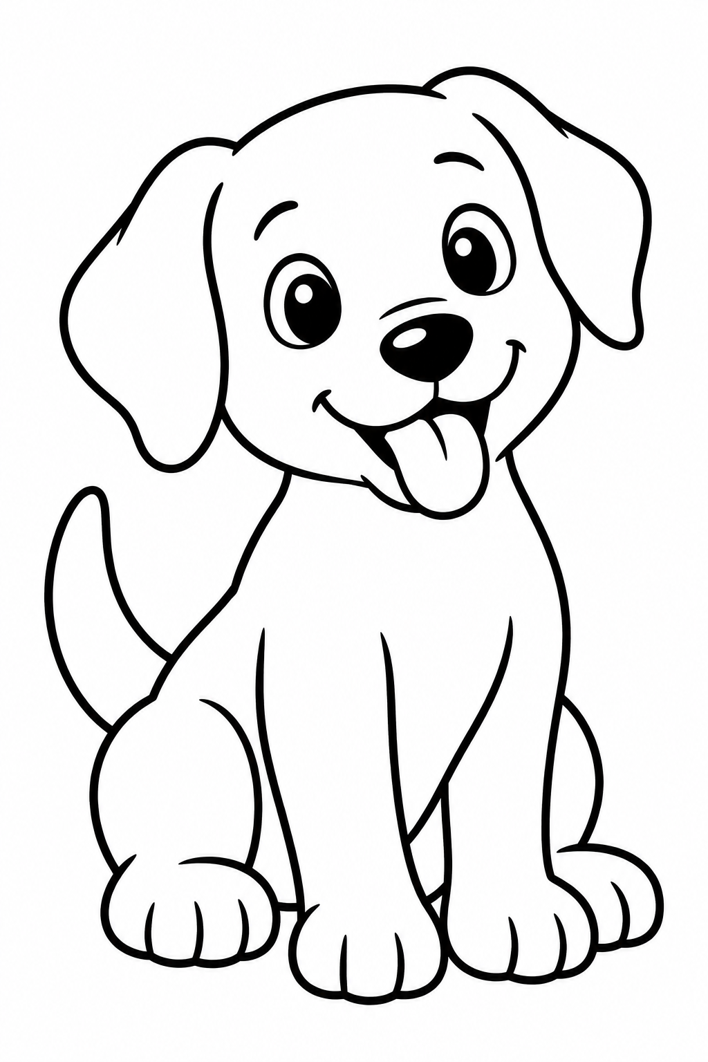 Dog — Large shapes — printable coloring page