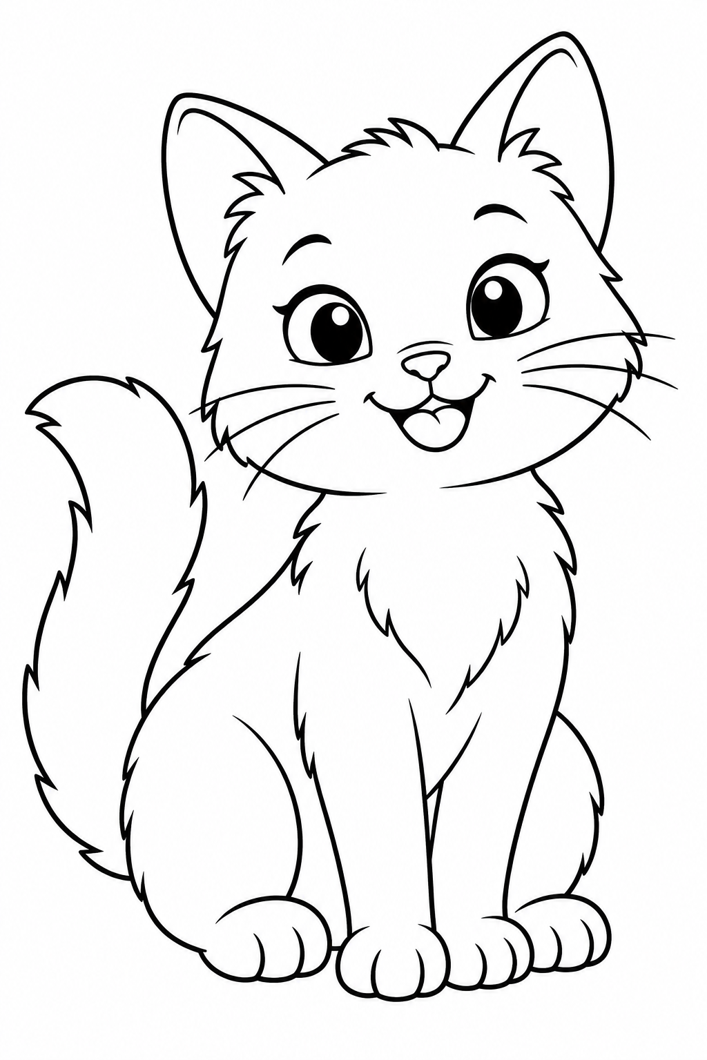 Cat — More details — printable coloring page