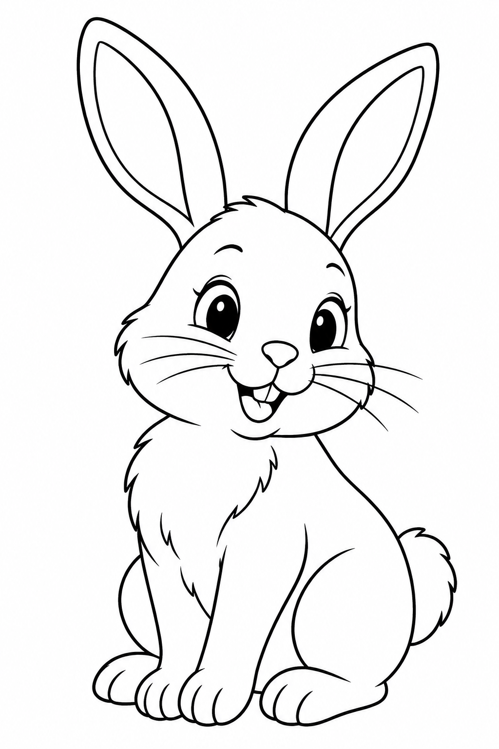 Rabbit — More details — printable coloring page
