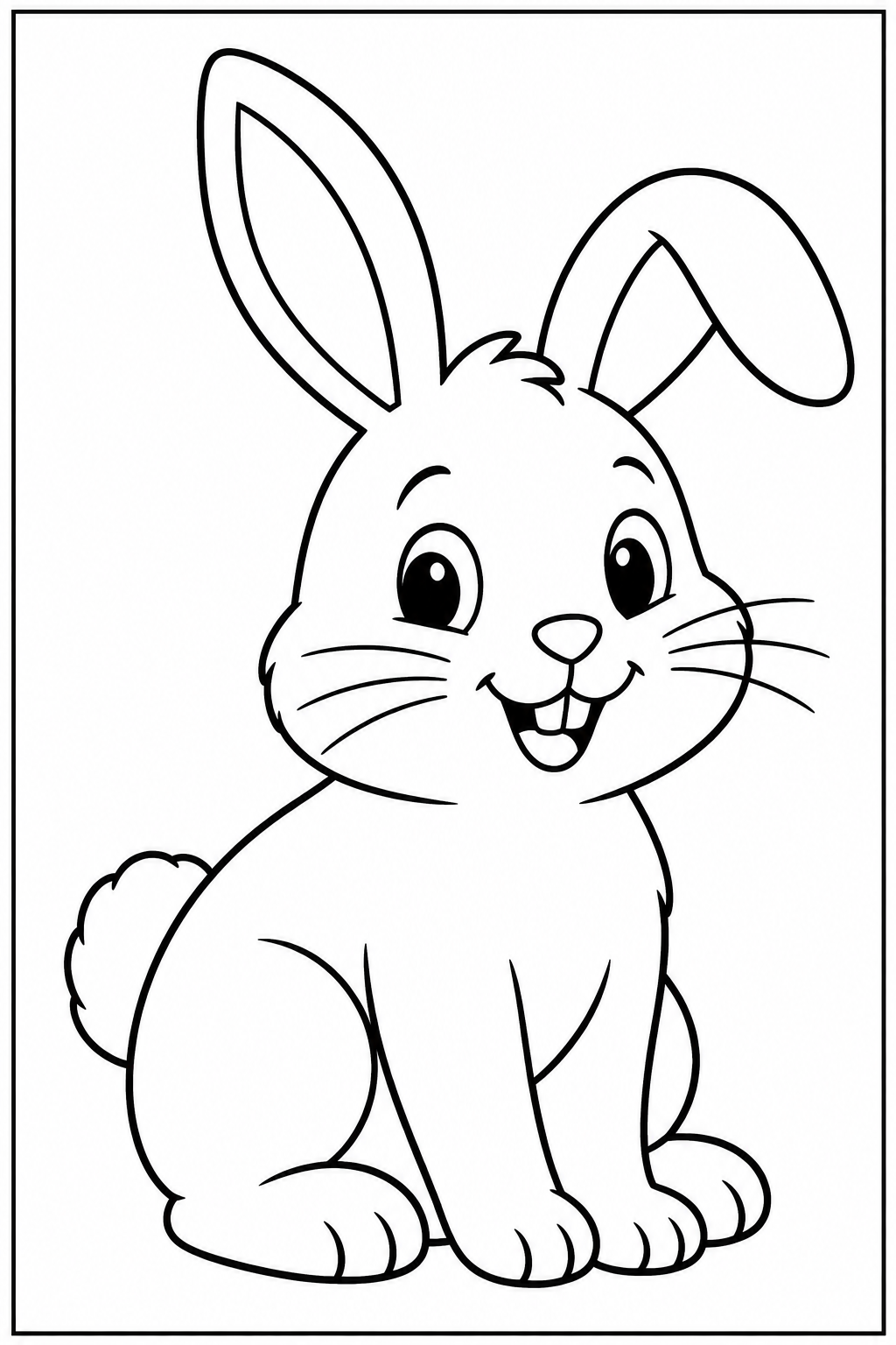 Rabbit — Large shapes — printable coloring page