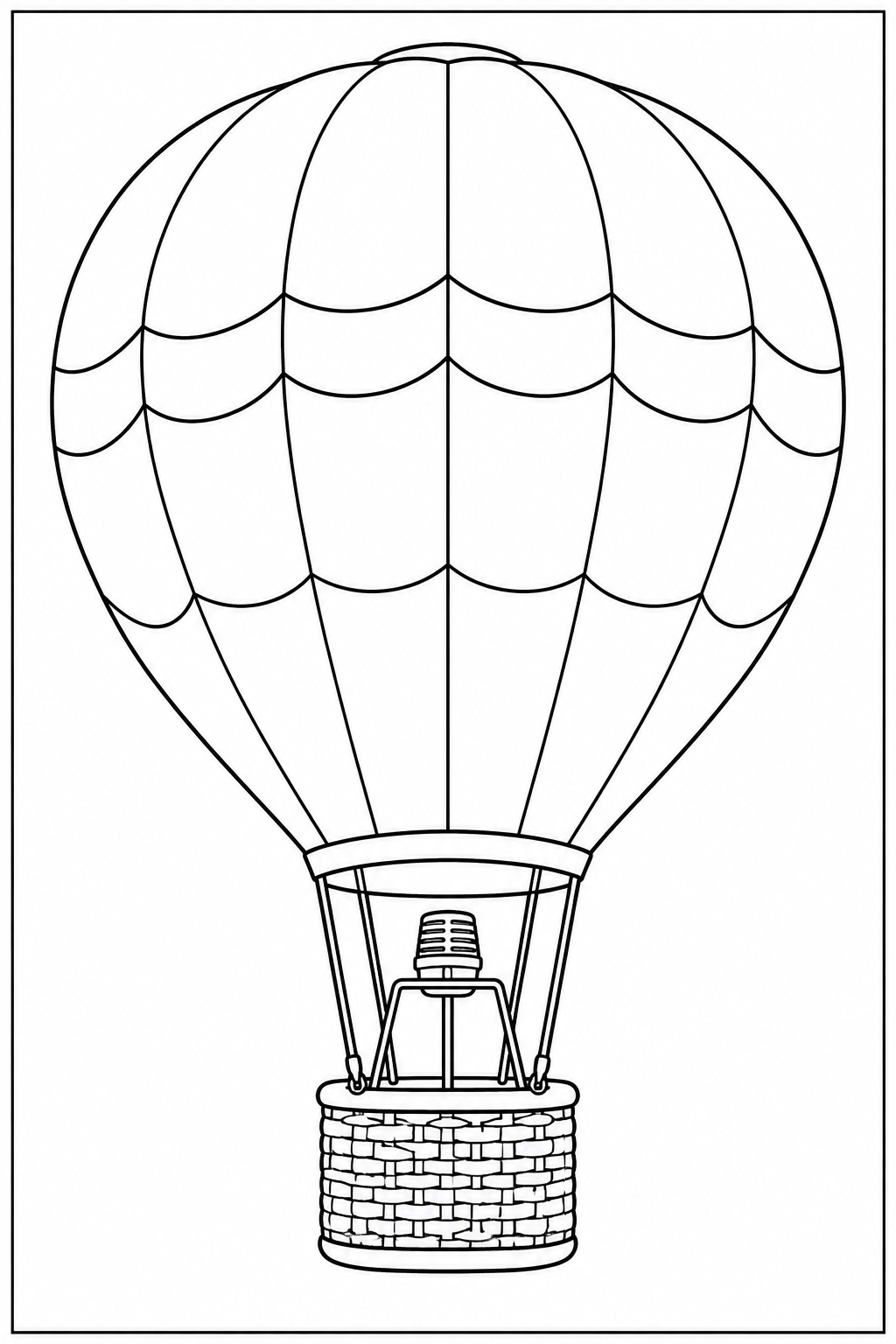 Hot air balloon — More details — printable coloring page