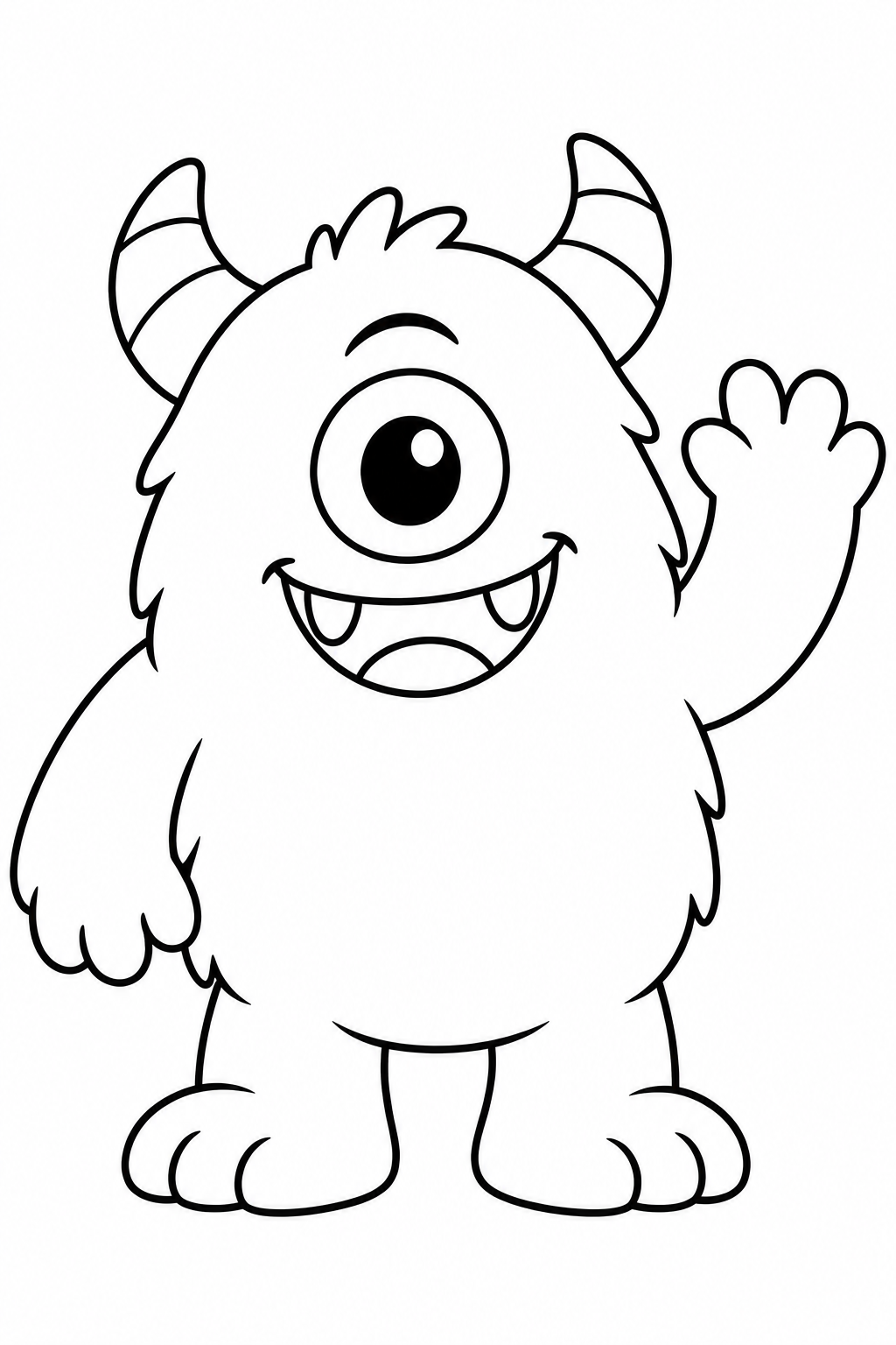Monster — Large shapes — printable coloring page