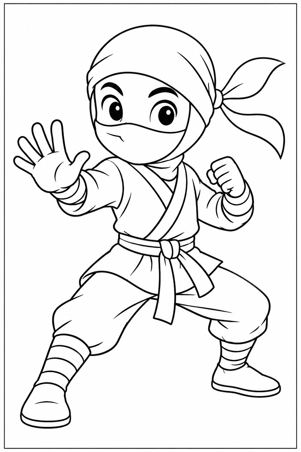 Ninja — More details — printable coloring page