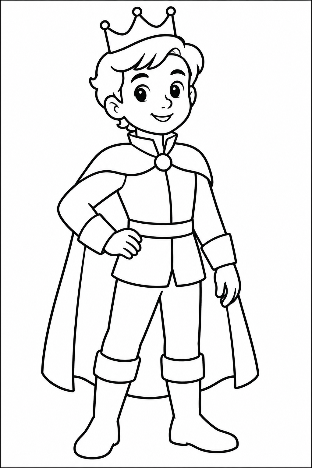 Prince — Large shapes — printable coloring page