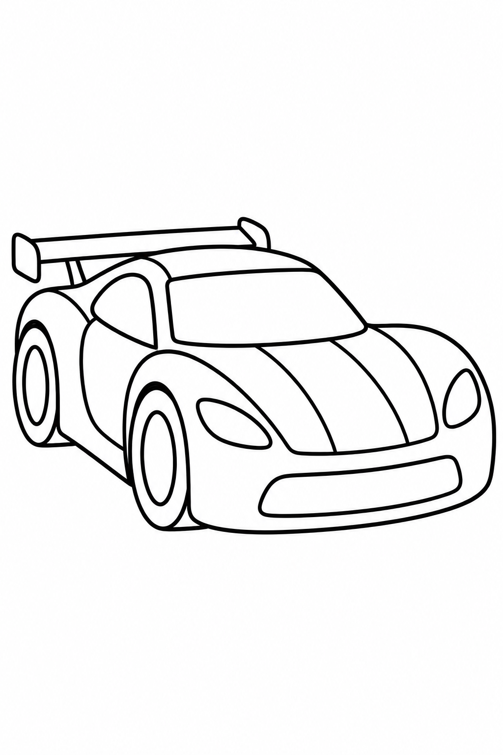 Race car — Large shapes — printable coloring page