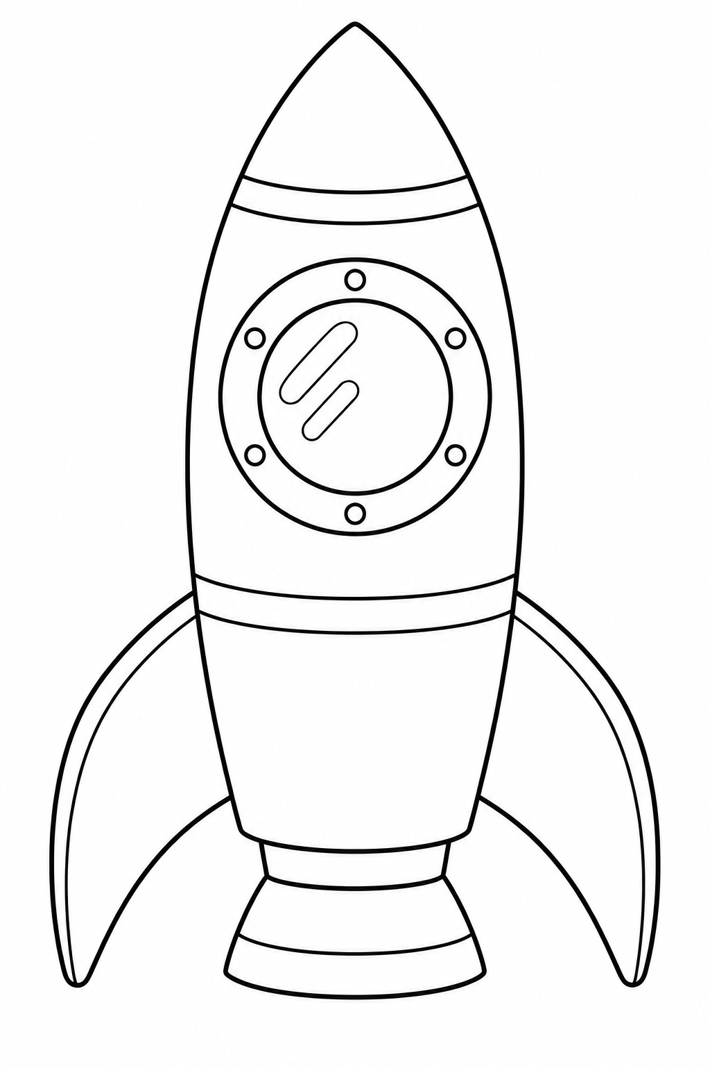 Rocket — More details — printable coloring page