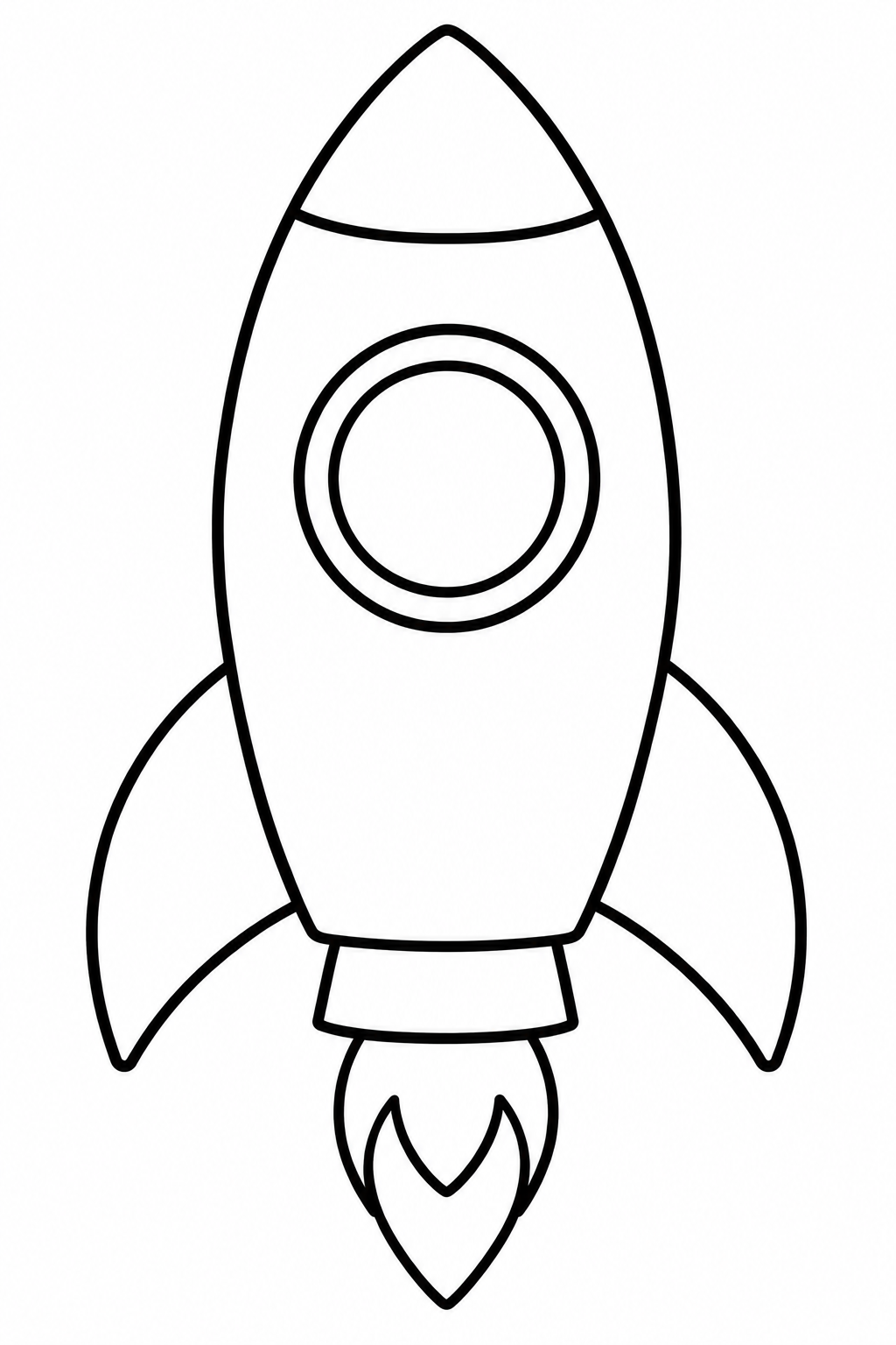 Rocket — Large shapes — printable coloring page