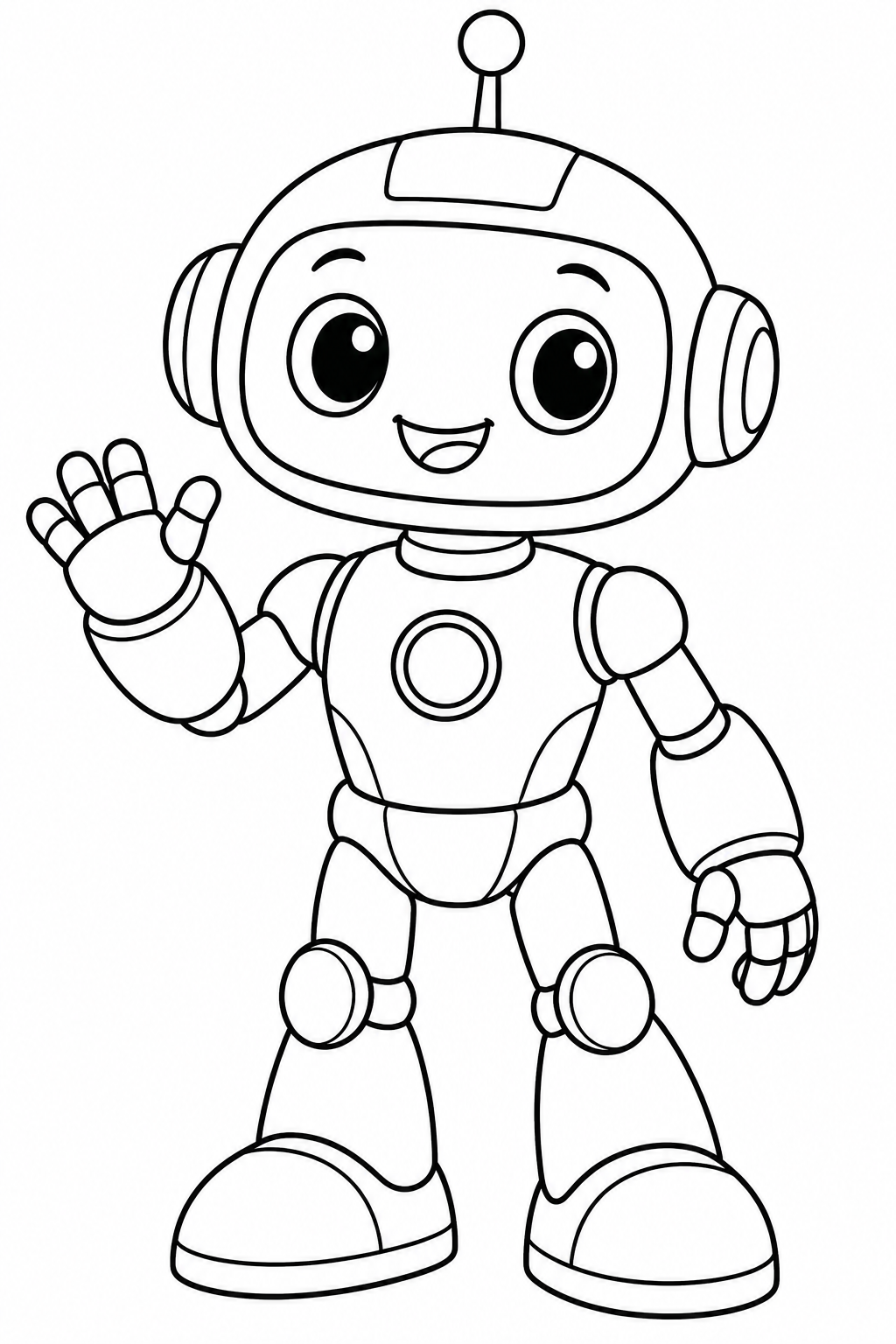 Robot — More details — printable coloring page