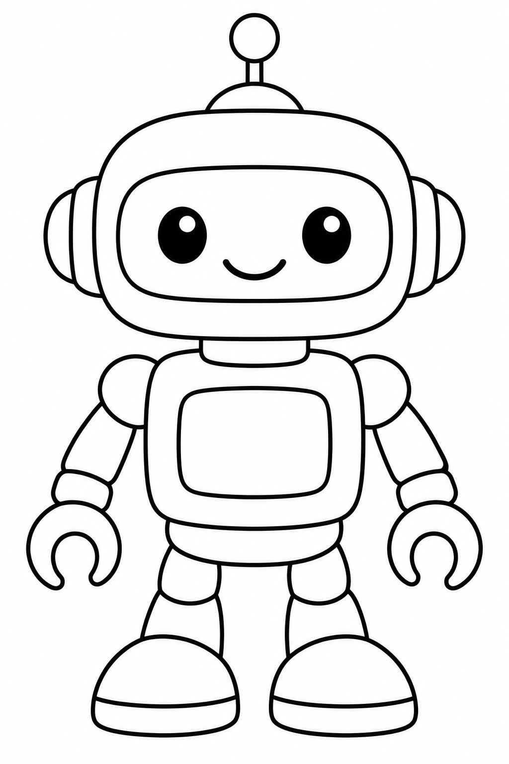 Robot — Large shapes — printable coloring page
