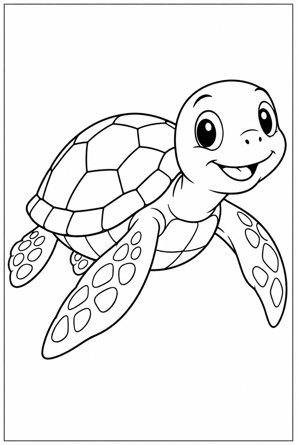 Turtle — More details — printable coloring page