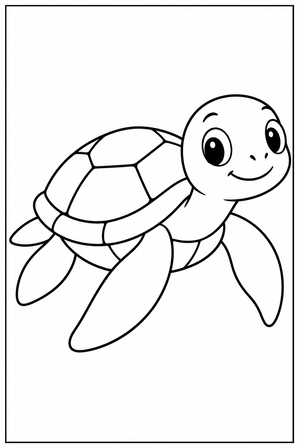 Turtle — Large shapes — printable coloring page