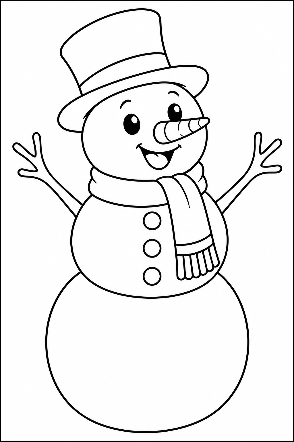 Snowman — More details — printable coloring page
