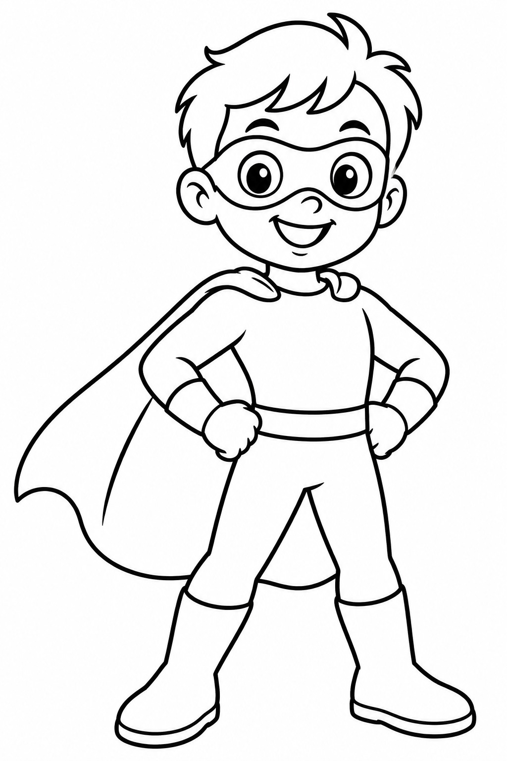 Superhero — Large shapes — printable coloring page
