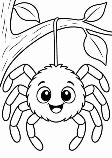The smiling spider — printable coloring page
