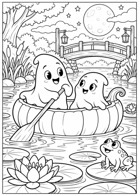 The pumpkin boat — printable coloring page