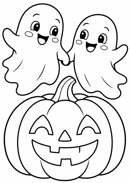 The ghost friends — printable coloring page