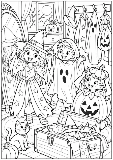 The costume room — printable coloring page