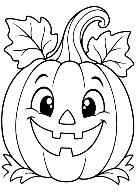 The cheerful pumpkin — printable coloring page