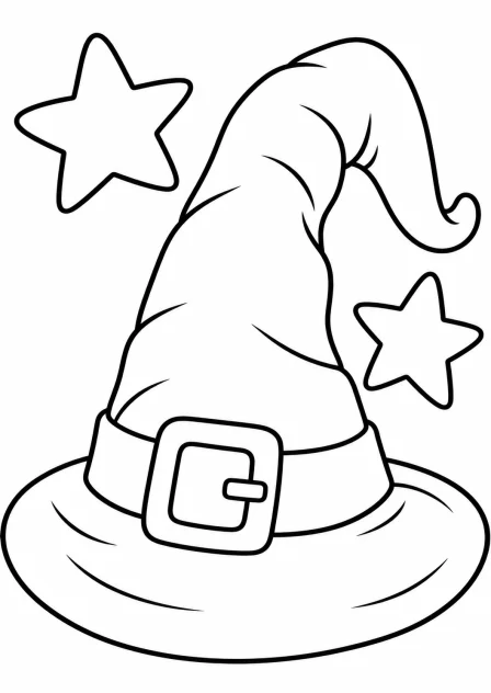 The little witch hat — printable coloring page