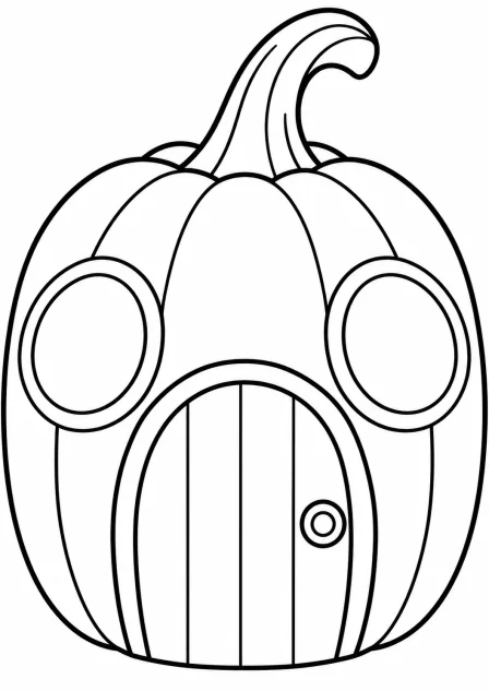 The pumpkin cottage — printable coloring page