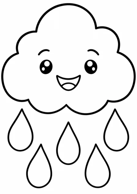 The rain cloud — printable coloring page