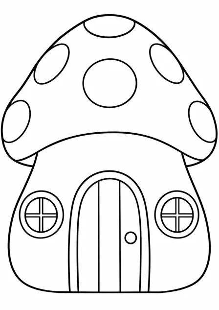 The woodland gnome cottage — printable coloring page