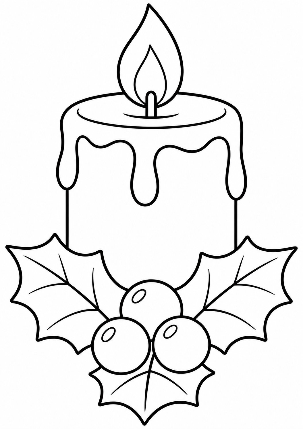 The big Christmas candle — printable coloring page