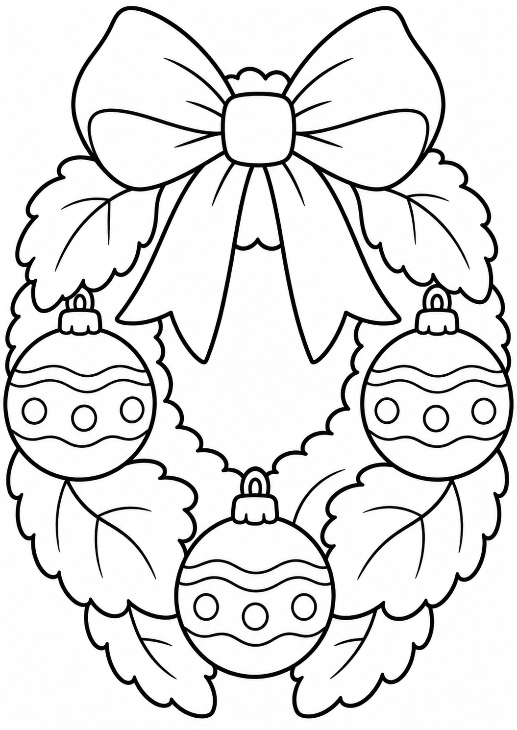 The Christmas wreath — printable coloring page