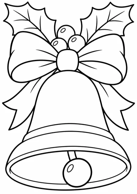 The big Christmas bell — printable coloring page