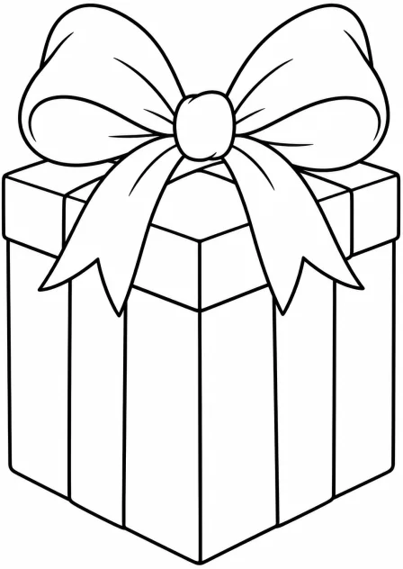 The Christmas present — printable coloring page