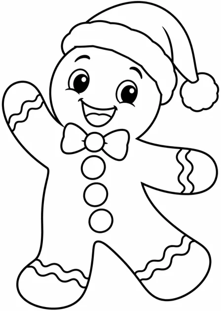 The gingerbread person — printable coloring page