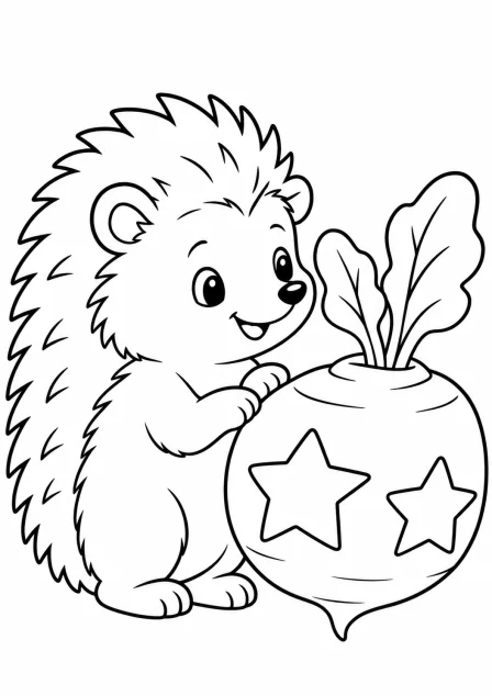 The hedgehog with a light — printable coloring page