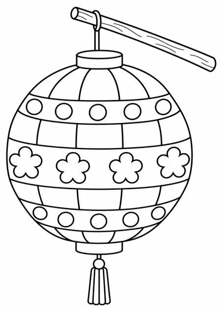 The round lantern — printable coloring page