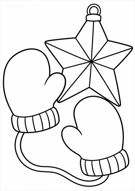 The warm mittens — printable coloring page