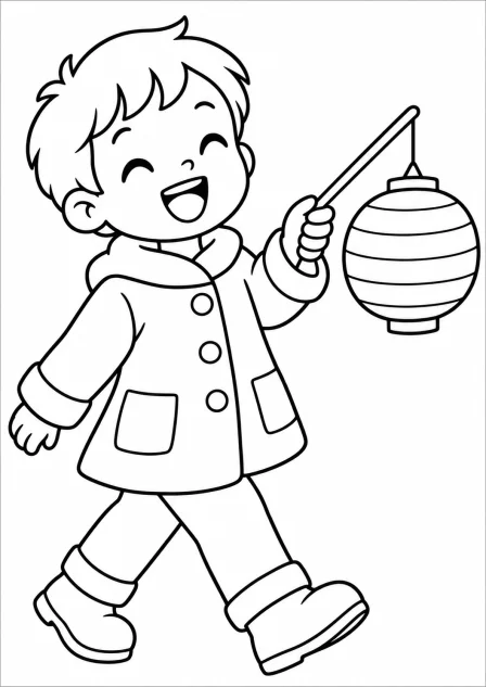 A child sings a song — printable coloring page