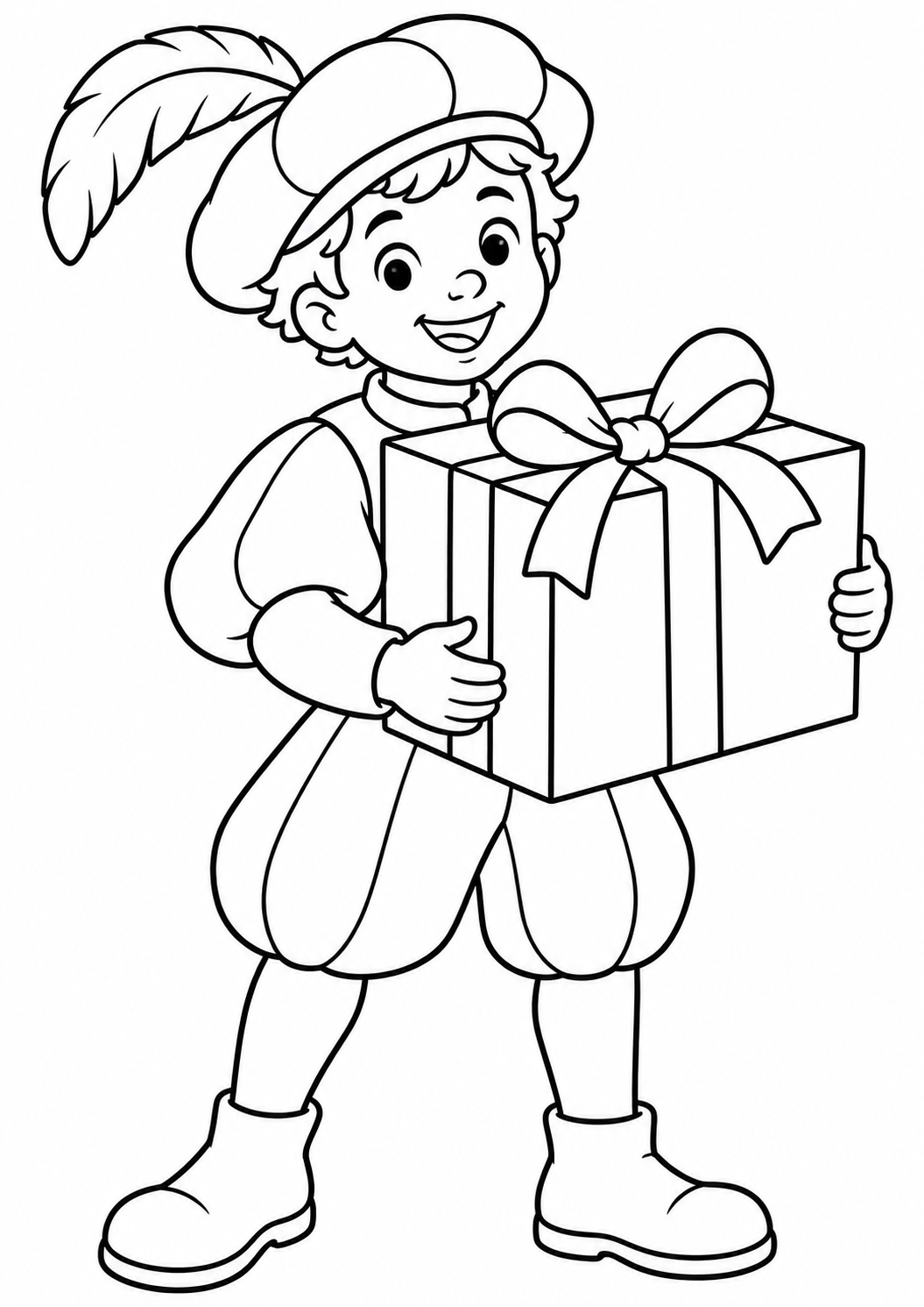 The cheerful gift helper — printable coloring page