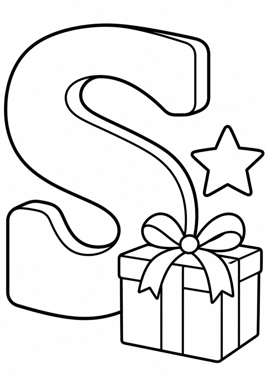 A big chocolate letter — printable coloring page