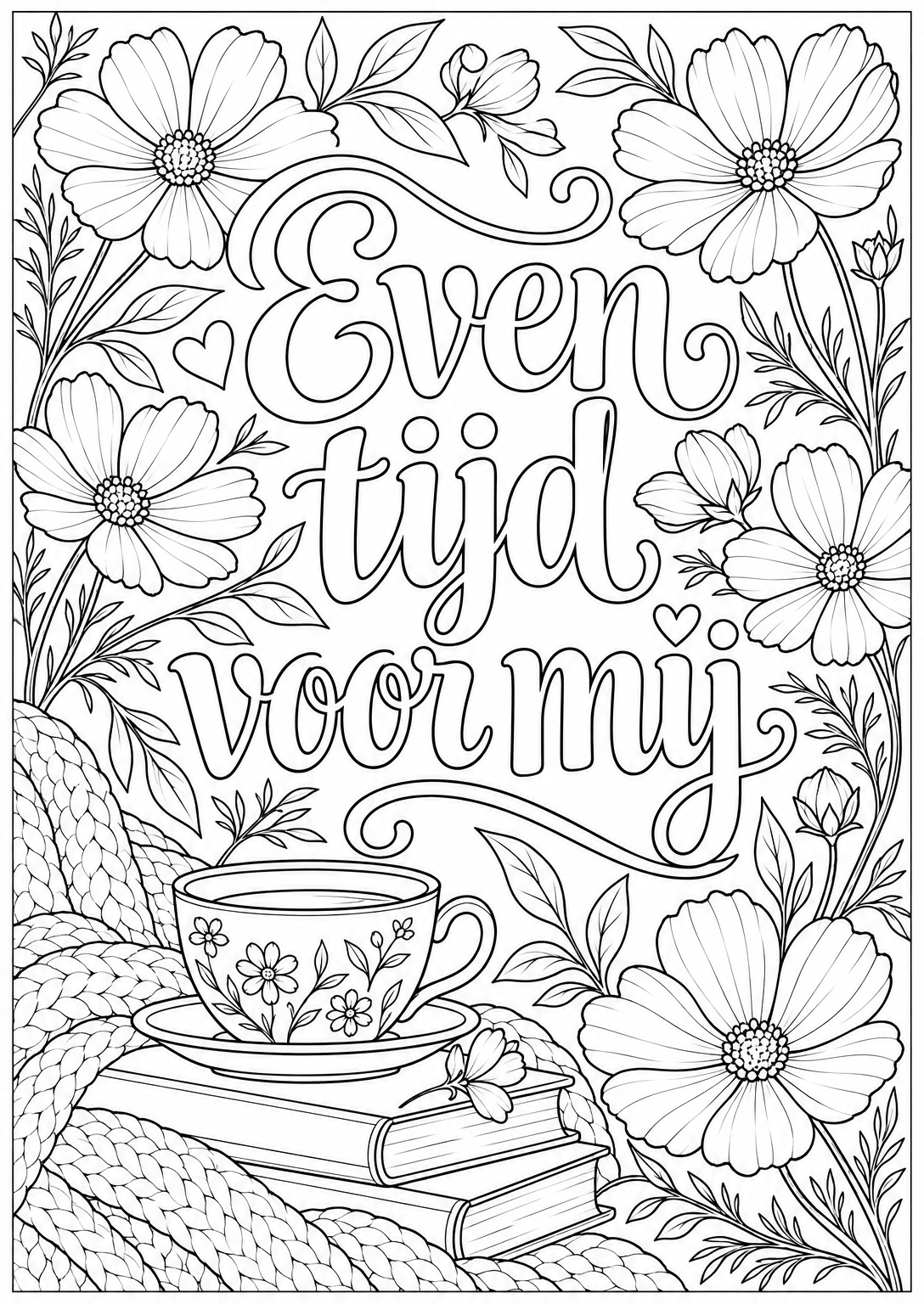 A little time for me — adult coloring page