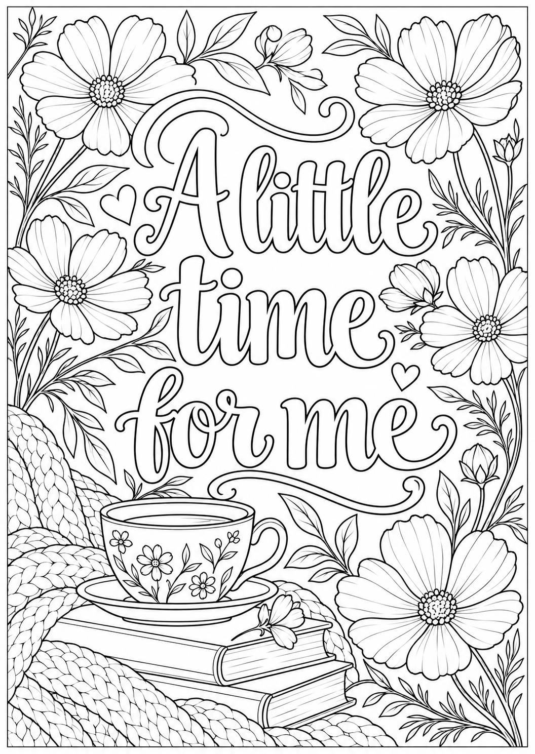 A little time for me — adult coloring page